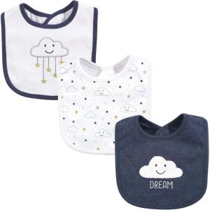 imageHudson Baby Unisex BabyCotton BibsNavy Cloud