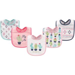 imageHudson Baby Unisex BabyCotton BibsPink Cactus