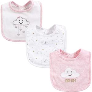 imageHudson Baby Unisex BabyCotton BibsPink Cloud