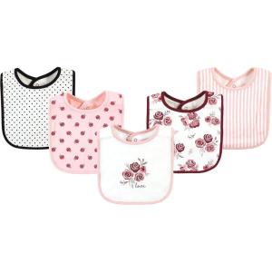 imageHudson Baby Unisex BabyCotton BibsRose