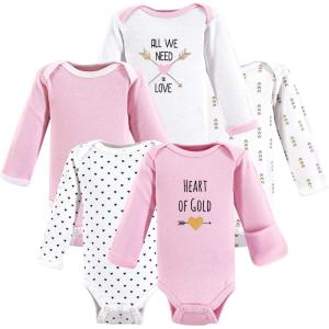 imageHudson Baby babygirls Cotton Preemie BodysuitsHeart Longsleeve