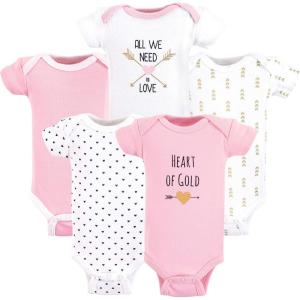 imageHudson Baby babygirls Cotton Preemie BodysuitsHeart Shortsleeve