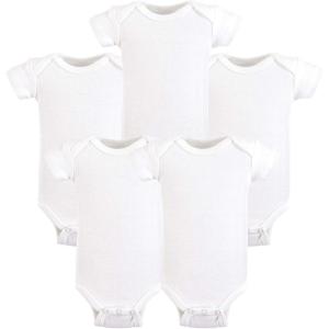 imageHudson Baby babygirls Cotton Preemie BodysuitsWhite Shortsleeve