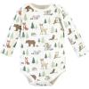 imageHudson Baby unisexbaby Quilted Long Sleeve Cotton BodysuitsForest Animals