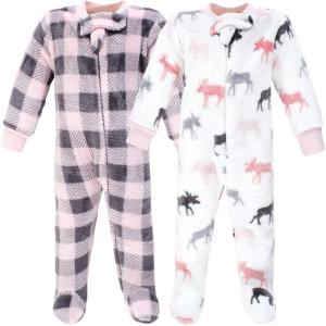 imageHudson Baby Baby Girls Plush Sleep and PlayPink Moose