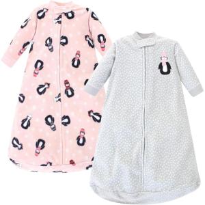 imageHudson Baby Unisex Baby LongSleeve Fleece Sleeping BagPink Penguin