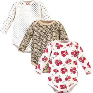 imageHudson Baby unisexbaby Quilted Long Sleeve Cotton BodysuitsRose Leopard
