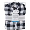 imageHudson Baby Unisex BabyPlush Sleeping Bag Sack BlanketBlack Plaid