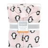 imageHudson Baby Unisex BabyPlush Sleeping Bag Sack BlanketLongsleeve Pink Penguin
