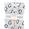 imageHudson Baby Unisex BabyPlush Sleeping Bag Sack BlanketSleeveless Gray Penguin