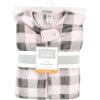 imageHudson Baby Unisex BabyPlush Sleeping Bag Sack BlanketSleeveless Pink Gray Plaid