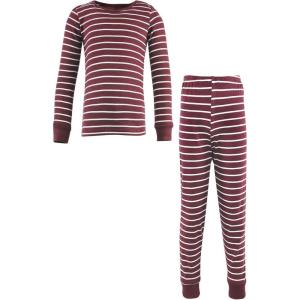 imageHudson Baby Baby Girls Cotton Pajama SetBurgundy Stripe