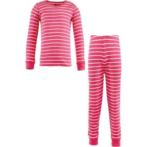 imageHudson Baby Baby Girls Cotton Pajama SetDark Pink Stripe