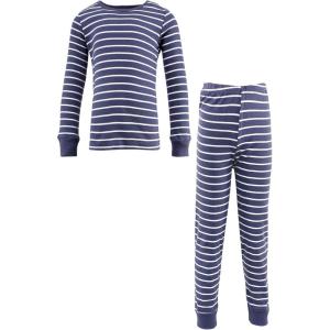 imageHudson Baby Baby Girls Cotton Pajama SetDenim Blue Stripe