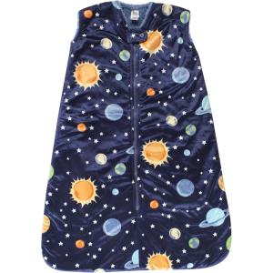imageHudson Baby Unisex Baby Mink with Sherpa Inner Sleeping Bag Sack Blanket Boy Forest 1218 MonthsSolar System