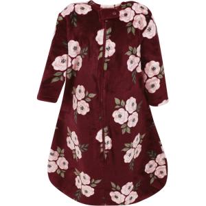 imageHudson Baby Unisex BabyPlush Sleeping Bag Sack BlanketBurgundy Floral Long Sleeve