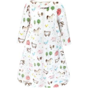 imageHudson Baby Unisex BabyPlush Sleeping Bag Sack BlanketGirl Farm Animals Long Sleeve
