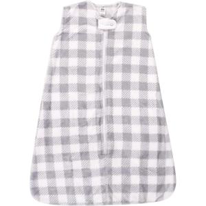 imageHudson Baby Unisex BabyPlush Sleeping Bag Sack BlanketGray Plaid