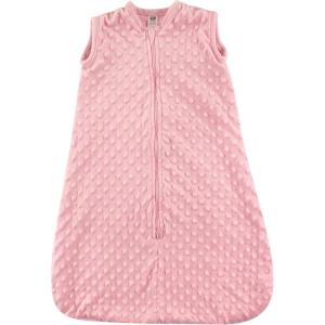 imageHudson Baby Unisex BabyPlush Sleeping Bag Sack BlanketLight Pink Dot Mink