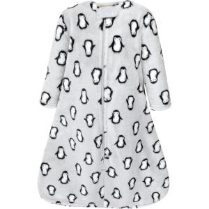 imageHudson Baby Unisex BabyPlush Sleeping Bag Sack BlanketLongsleeve Gray Penguin