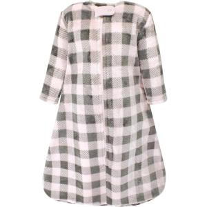 imageHudson Baby Unisex BabyPlush Sleeping Bag Sack BlanketLongsleeve Pink Gray Plaid