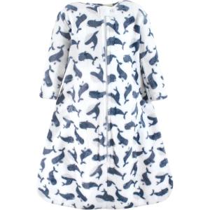 imageHudson Baby Unisex BabyPlush Sleeping Bag Sack BlanketLongsleeve Whale