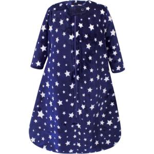 imageHudson Baby Unisex BabyPlush Sleeping Bag Sack BlanketNavy Stars