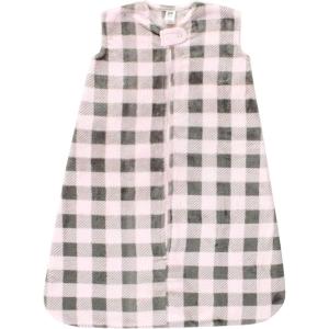 imageHudson Baby Unisex BabyPlush Sleeping Bag Sack BlanketSleeveless Pink Gray Plaid