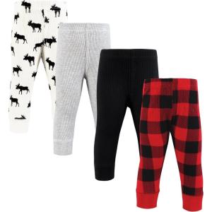 imageHudson Baby Unisex baby thermal taped ankle pantsBuffalo Plaid Moose