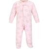 imageHudson Baby Baby Girls Premium Quilted Zipper Sleep and PlayPink Gray Elephant