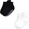 imageHudson Baby Unisex Baby NonSkid NoShow SocksBlack White