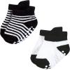 imageHudson Baby Unisex Baby NonSkid NoShow SocksBlack White Stripes