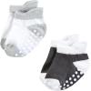 imageHudson Baby Unisex Baby NonSkid NoShow SocksBlack White Stripes