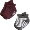 imageHudson Baby Unisex Baby NonSkid NoShow SocksBlue Burgundy