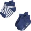 imageHudson Baby Unisex Baby NonSkid NoShow SocksBlue Tan