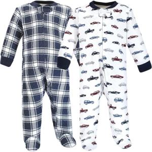 imageHudson Baby Baby Girls Premium Quilted Zipper Sleep and PlayCars