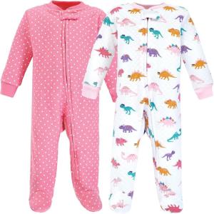 imageHudson Baby Baby Girls Premium Quilted Zipper Sleep and PlayCuteasaurus