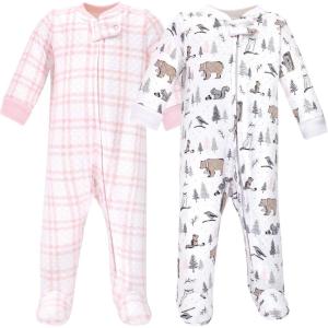 imageHudson Baby Baby Girls Premium Quilted Zipper Sleep and PlayWinter Forest