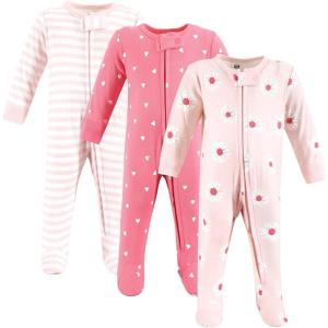 imageHudson Baby Unisex Baby Cotton Sleep and PlayPink Daisy Heart