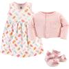 imageHudson Baby babygirls Cotton Dress Cardigan and Shoe SetIce Cream