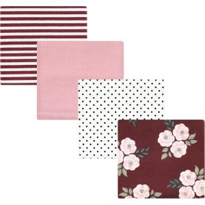 imageHudson Baby Unisex Baby Cotton Flannel Receiving Blankets Sweet Bakery One SizeBurgundy Floral