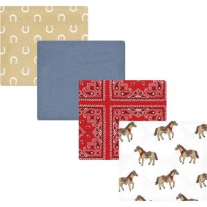 imageHudson Baby Unisex Baby Cotton Flannel Receiving Blankets Sweet Bakery One SizeCowboy