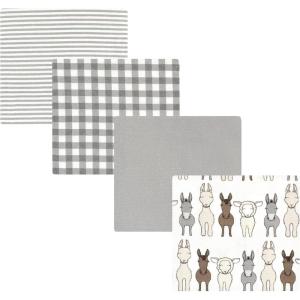 imageHudson Baby Unisex Baby Cotton Flannel Receiving Blankets Sweet Bakery One SizeFarm Friends Cream