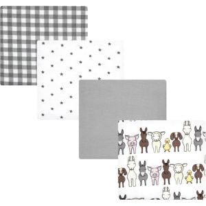 imageHudson Baby Unisex Baby Cotton Flannel Receiving Blankets Sweet Bakery One SizeFarm Friends Grey