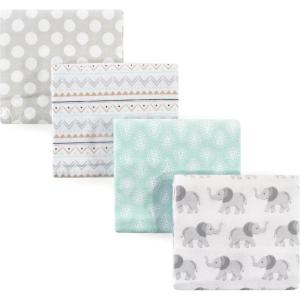 imageHudson Baby Unisex Baby Cotton Flannel Receiving Blankets Sweet Bakery One SizeGray Elephant