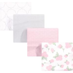 imageHudson Baby Unisex Baby Cotton Flannel Receiving Blankets Sweet Bakery One SizeGray Pink Rose