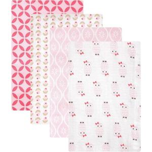 imageHudson Baby Unisex Baby Cotton Flannel Receiving Blankets Sweet Bakery One SizePink Owls
