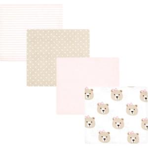 imageHudson Baby Unisex Baby Cotton Flannel Receiving Blankets Sweet Bakery One SizePink Taupe Bear