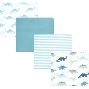 imageHudson Baby Unisex Baby Cotton Flannel Receiving Blankets Sweet Bakery One SizeSoft Teal Dino