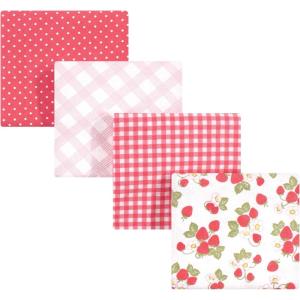 imageHudson Baby Unisex Baby Cotton Flannel Receiving Blankets Sweet Bakery One SizeStrawberries